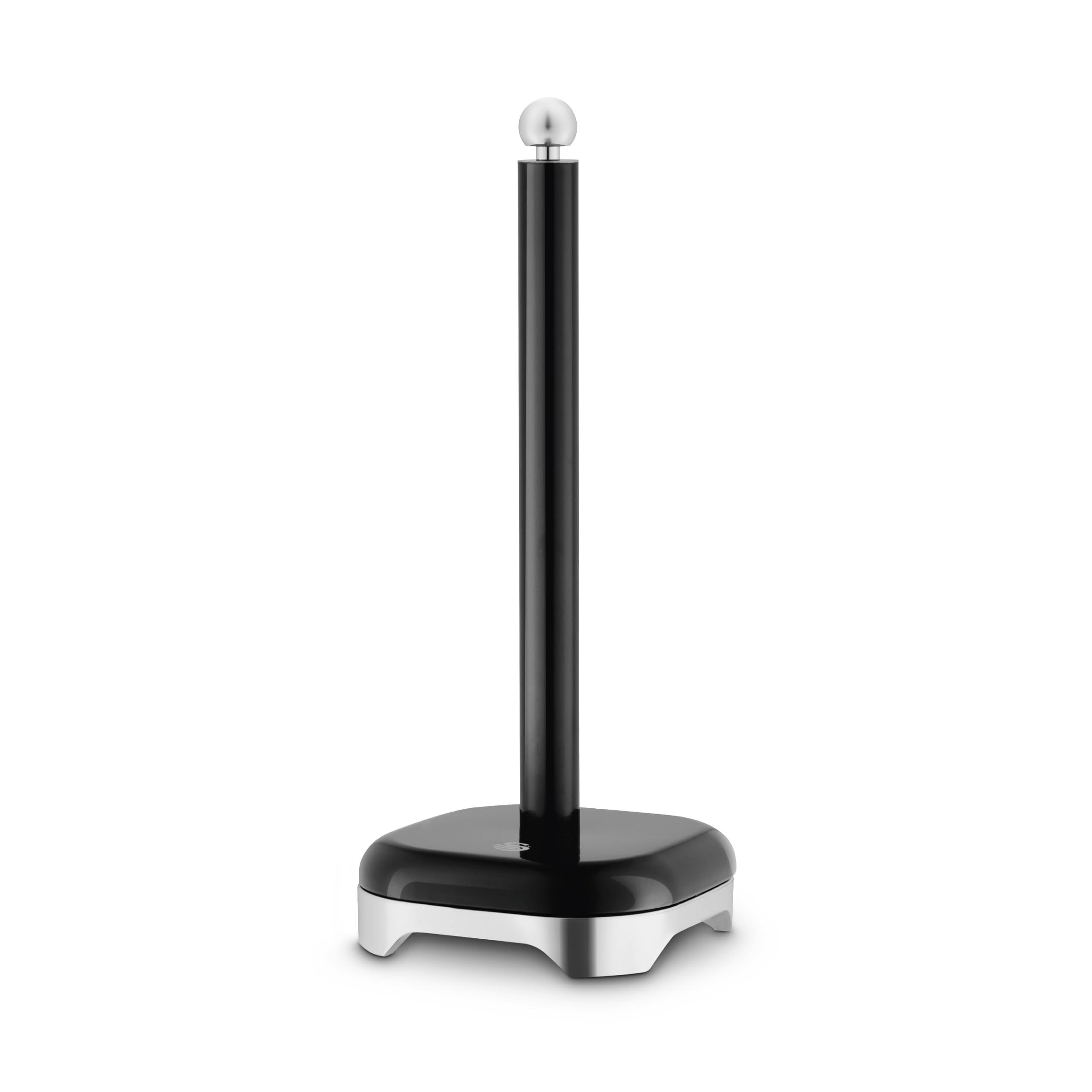 Swan Solace Towel Pole, Durable Iron Body Cleans Easily and Resists Scuffs, Weighted Base, Black, SWKA18542BLK