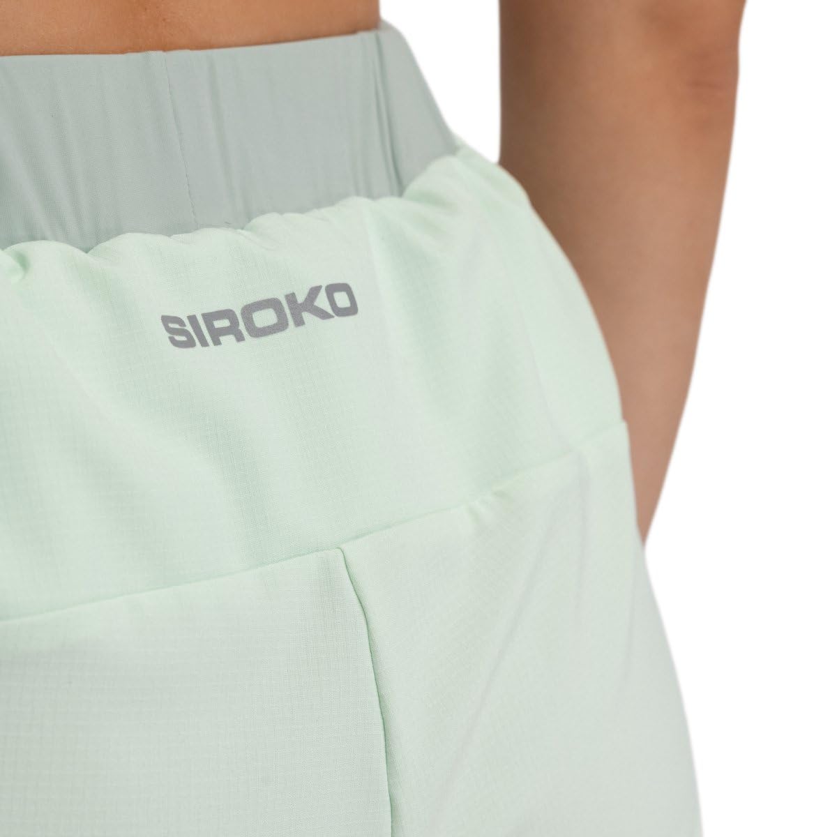 SIROKO - Short de Trail Running 2-en-1 pour Femme Araroa Mint