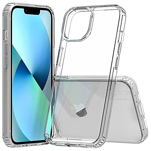 JT Berlin Pankow-Clear Housse de Protection Compatible avec Apple iPhone 14 (Absorbe Les Chocs, Dos en Verre Acrylique résistant aux Rayures, revêtement Anti-Traces de Doigts) Transparent