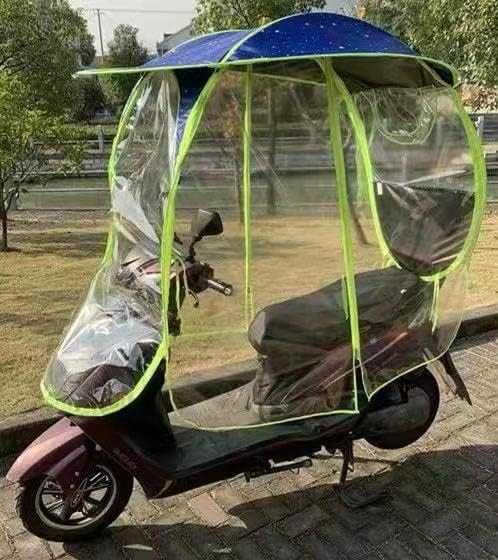 Uniwersalny pokrowiec na motocykl elektryczny, wodoodporny baldachim przeciwsłoneczny do skuterów, składany, całkowicie zamknięty parasol, idealny do ochrony mobilności