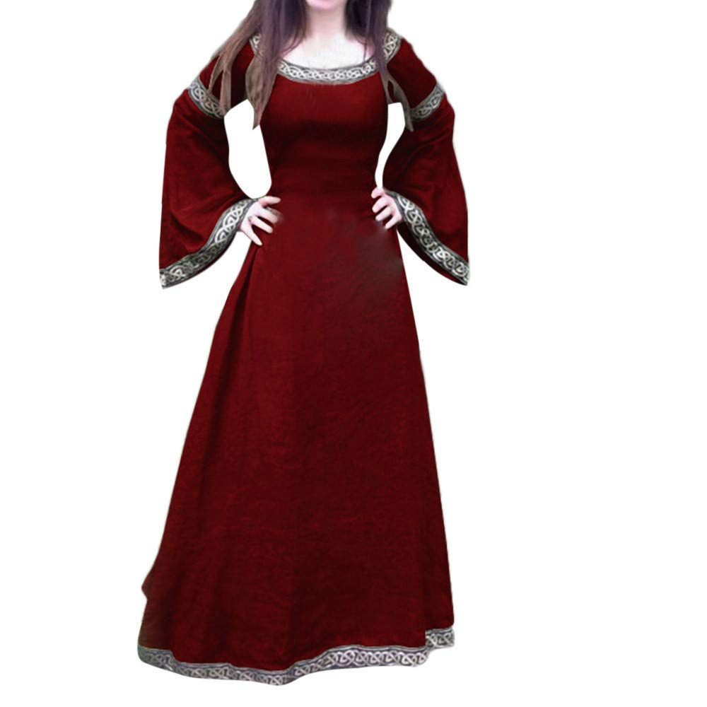 Mittelalter Kleid Damen Renaissance Kostüm Damen Mittelalter Kostüme Maxi | Glockenärmel Gothic Kleidung, Corsagenkleid, Frauen Viktorianisches, Faschingskostüm, für Cosplay Karneval Halloween
