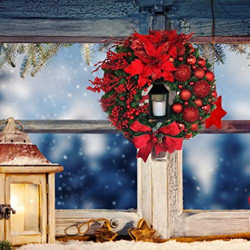 Newooh Guirlanda de Natal, guirlanda de porta de Natal para decoração de carro, janela de casa, pare