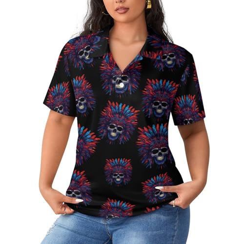 Polo deportivo de mujer Indian Skull que evita el sudor en el tenis