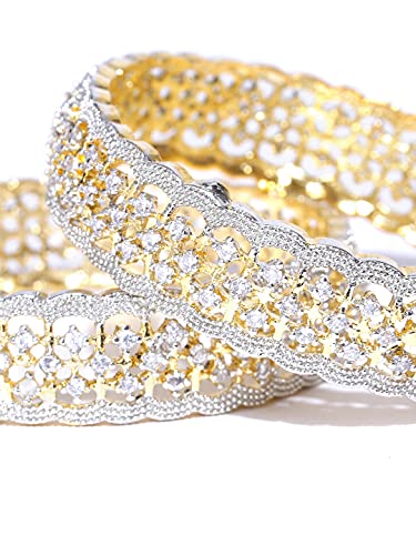 American Diamond Plated Bangles (2.4) Set of 2