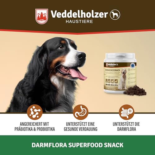 Veddelholzer Hunde Probiotika zur Unterstützung der Darmflora als Nahrungsergänzungsmittel mit natürlichen Inhaltsstoffen perfektes Hundezubehör als Verdauungssnack oder leckerli für Hunde