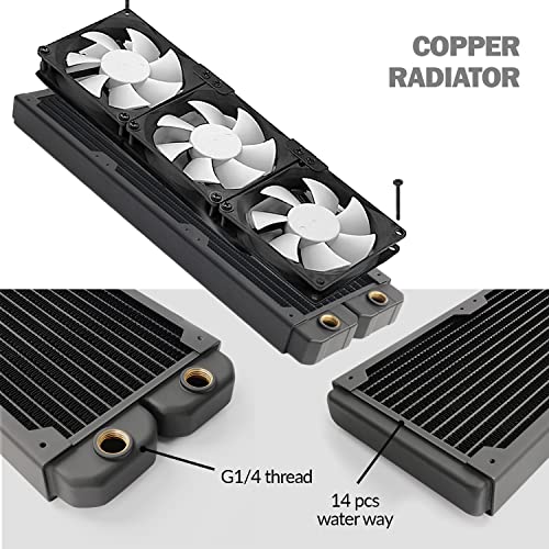 Radiateur d'ordinateur 360 mm Dracaena dissipateur de chaleur CPU échangeur liquide G1/4 - 7