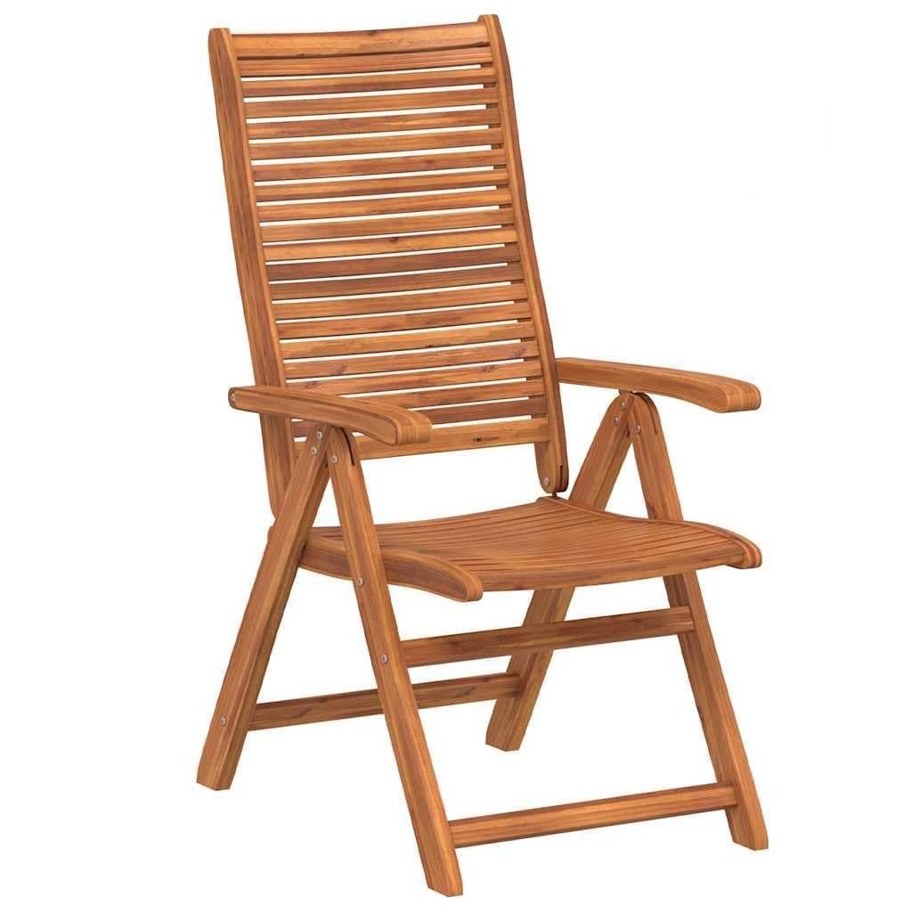 Chaises de jardin pliantes et réglables en acacia - Lot de 2 fauteuils de jardin dossier haut