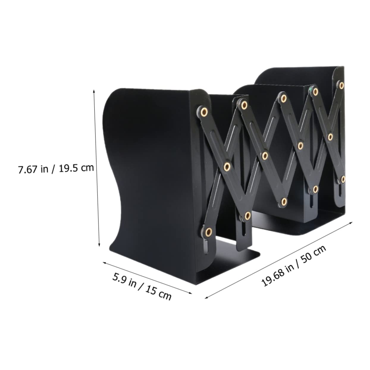 Buchstütze Vintage Praktische Buchstütze aus Kunststoff und Metall Schwarz für Bücherordnung dem Schreibtisch Einfaches Design