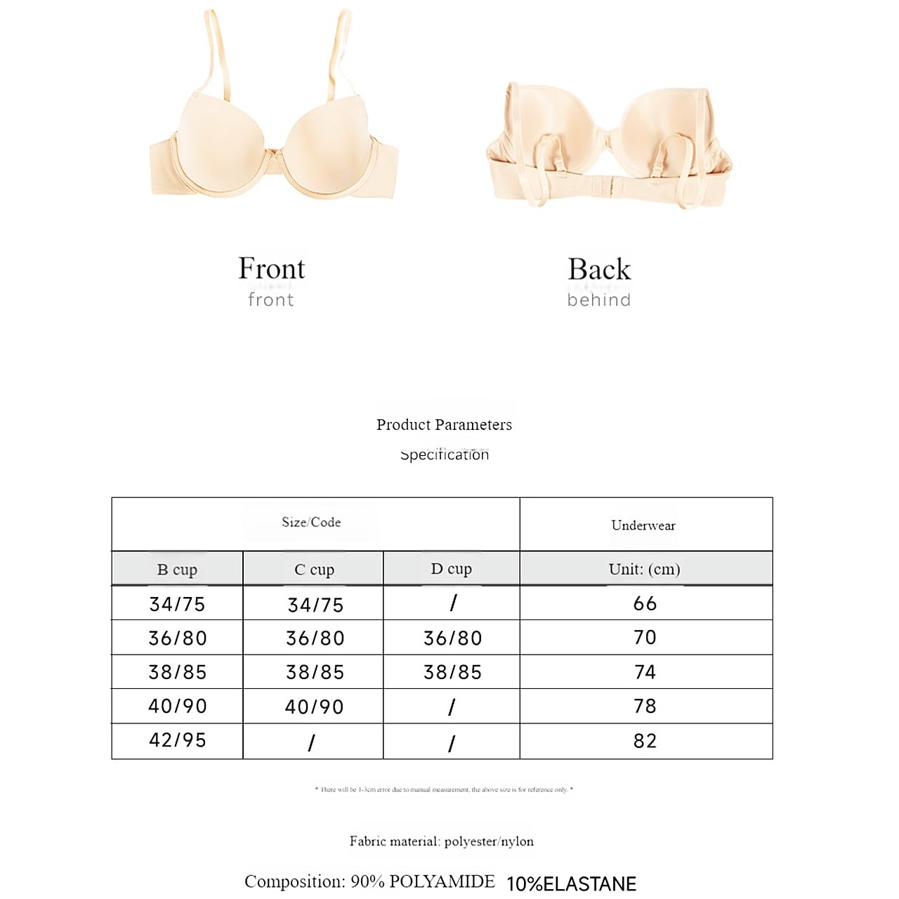 Reggiseno Donna Pacchetto di 3 Donne Underwired Reggiseni Corpo Make-up Biancheria Intima, Stretch Crop Top Gilet Comfort Bracelets Classici-bianco-80b