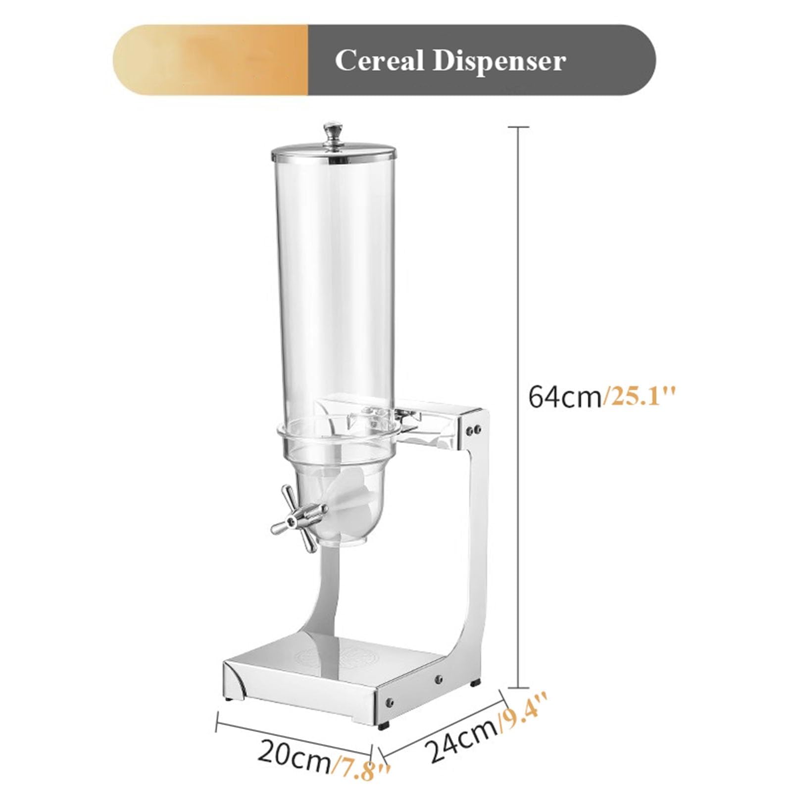 Distributeur de céréales 3,5 L/7 L/10,5 L - Récipient de Stockage en Acier Inoxydable pour Produits secs tels Que Noix, Grains de café, etc. - Solution idéale pour la Cuisine