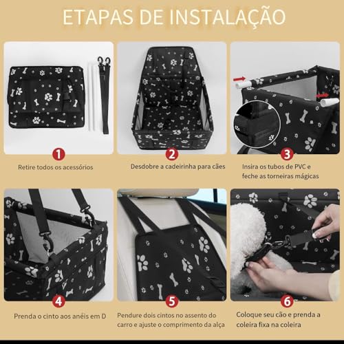 Assento de elevação de carro reforçado para animais de estimação para cães e gatos, bolsa portátil e