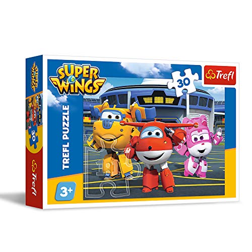 Puzzle Super Wings Przyjaciele przed hangarem 30