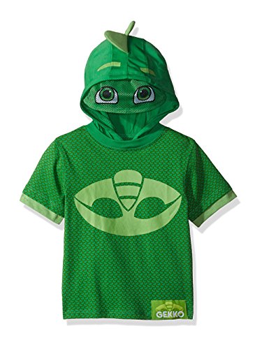 PJ Masks Toddler Boys Gekko Hoodie - Gekko Costume Short-Sleeve Pullover Top - PJ Masks Costume (Green 3T)