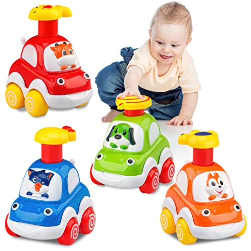Wdebay 4 Pcs Inertia Animal Car Toys For 1 Year Old Boy And Girl|Toddler Toys Age 1-2|Baby Toys 12-18 Months|1 Year Old Boy Gifts For 1St Birthday #TOP2