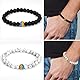 PHOGARY Gay Pride LGBT Armbänder (2 Packungen), Regenbogen-Perlen für Paare, Distanzarmbänder, schwarz + weiße Achat-Perlen, Lesbisches Armband, Gay Zubehör