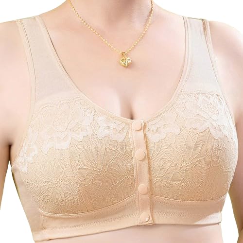 Jalodari Women's Seamless Removable Padded Printed with Front 4 Button Open Nursing/Breastfeeding/Maternity Bra