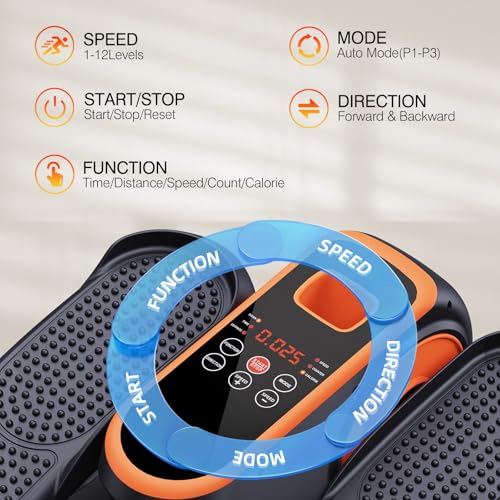 DUREXO Under Desk Elliptical Machine, Electric Ellipse Leg Exerciser While Sitting for Seniors, Quiet Portable Elliptical Machine with 12 Adjustable Speeds, Seated Pedal Exerciser with Remote Control - Image 3