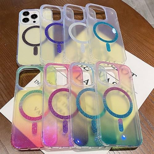 Coque paillettes iPhone 15 Pro Max protection transparente acrylique aurora case - 4