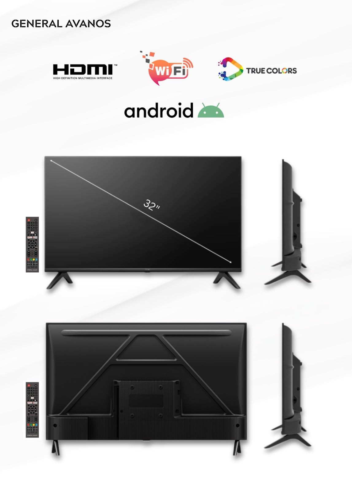 32 Inch LED HDR Full Frameless Smart TV, Android TV, Google