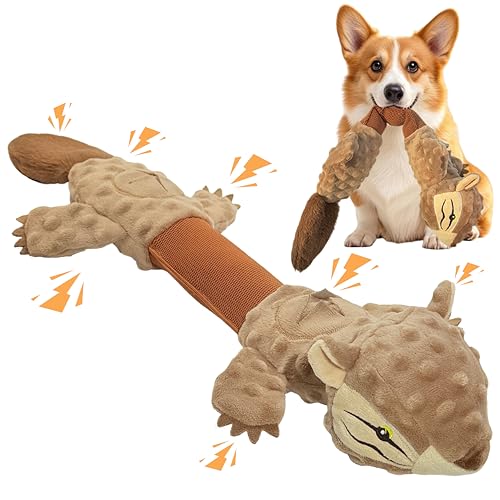 CUUOOT Squeaky Dog Toys for Aggressive Chewers Squirrels Tough Durable Indestructible Dog Toys for Small Medium Large Dogs