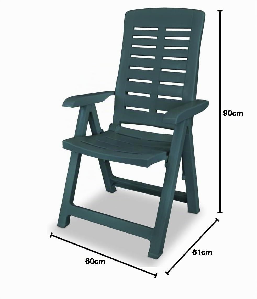 Ipae-Progarden S.P.A. Yuma 5 Sedia da giardino reclinabile plastica 60x61x108 cm verde