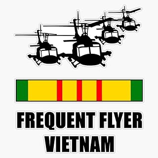 Vision Signs Vietnam Veteran Huey Frequent Flyer Time Was Served Sticker Bumper Sticker Vinyl Decal 5''