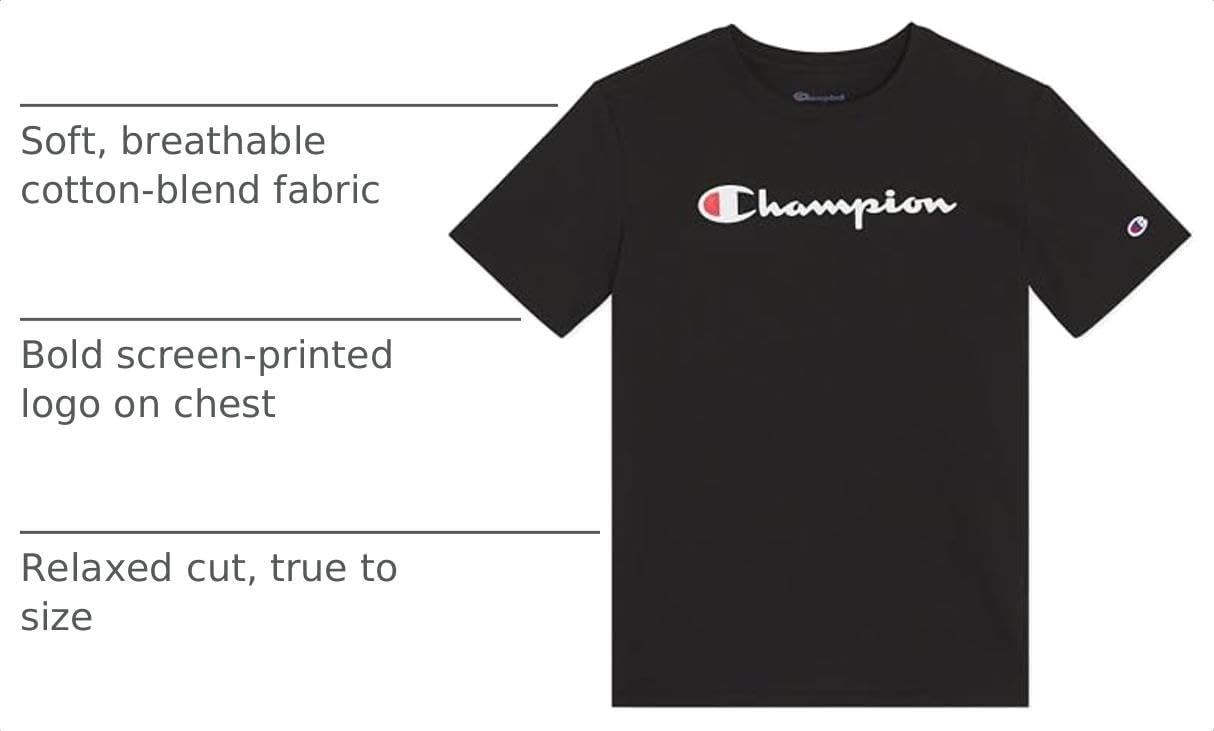 Champion Boys T-Shirt Short Sleeve Logo Tee Shirt for Boys image 4