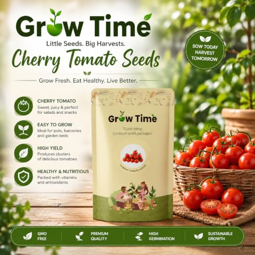 Image of Cherry Tomato Vegetable Seeds, Vegetable Seeds for Home Gardening, Vegetable Planting Seeds for Kitchen, Cherry Tomato Seeds (Cherry, Pack of 1g)