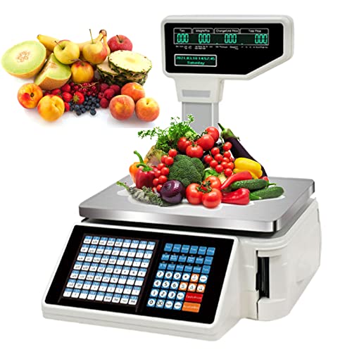 Báscula digital comercial con impresión y doble pantalla miniatura 1