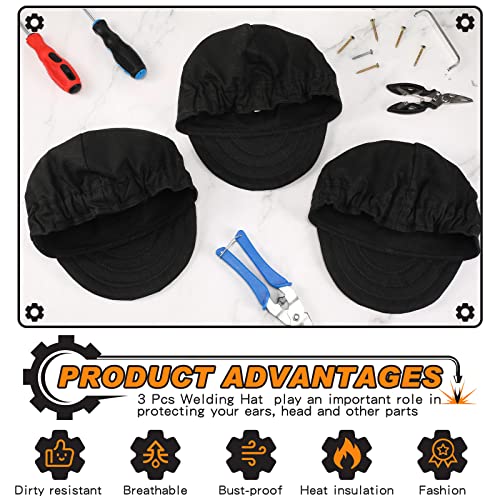 3 gorras para soldar resistentes a llamas de algodón miniatura 4