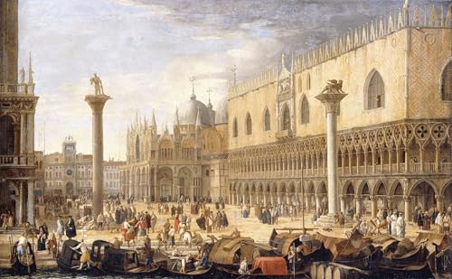 Impression Sur Toile la Piazzetta du Bacino Peinture Moderne Qualité Musée 60x90cm
