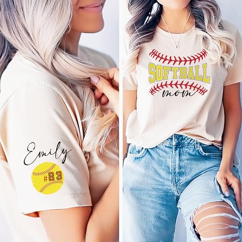 Custom Softball Mom Sweatshirt, Personalized Softball Team Player Name Number Sweater, Gift for Softball Mothers Multi4