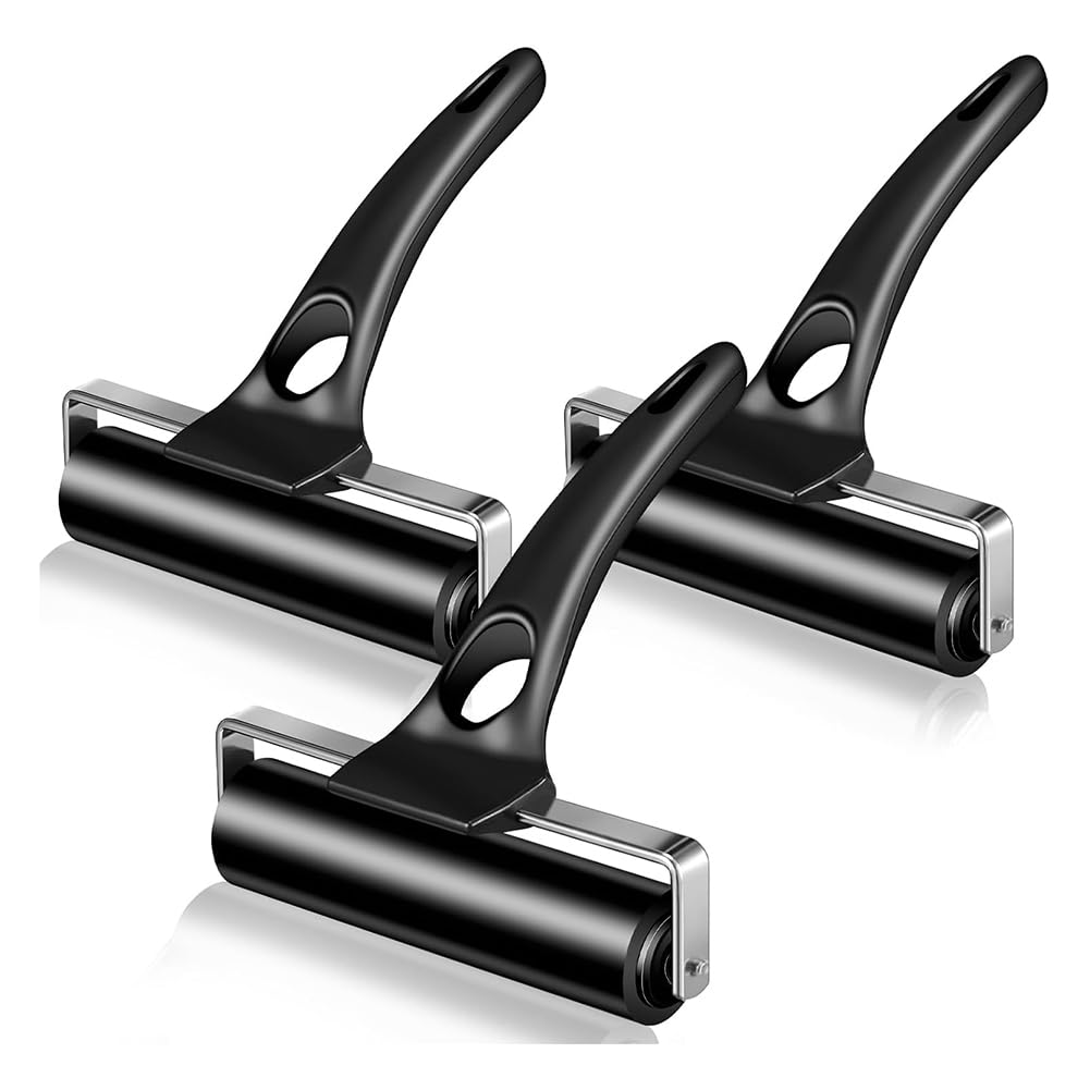 Ehwisbe 3 Pieces Rubber Roller 4.7 Inch Suitable For Adhesive Printing Ink Block Papercraft Stamping Machine Wallpaper