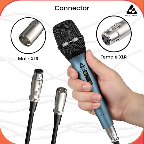 Image of Audio Array A3-XLR 3-Pin Male to Female XLR Cable | 16 Amp High Current | Professional Audio Plug Silver Plated Contacts | Zinc Diecast Metal Body | Latch Lock Compatible with Mic, Mixer & PA Systems