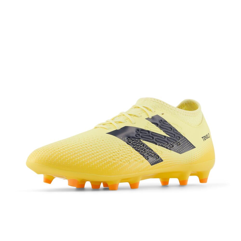 New Balance Unisex Tekela Magique FG V4+ Soccer Shoe, Parchment/Clementine/Hot Mango, 12 US Men