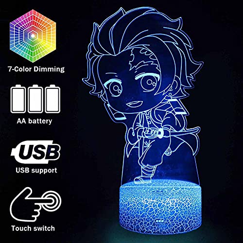 3D Nachtverlichting voor Kids Demon Slayer Kamado Tanjirou 16 Kleuren Veranderende Afstandsbediening, Verjaardagscadeaus… - Image 5