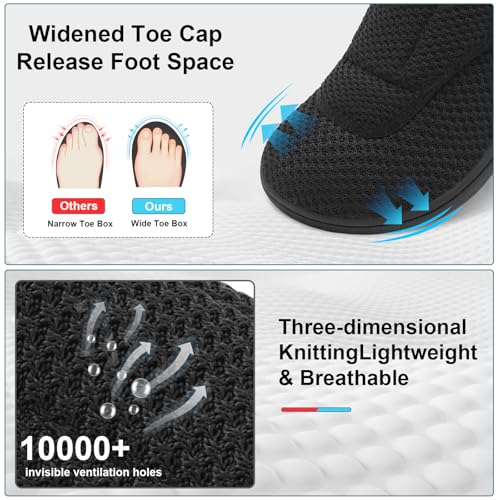 Womens Walking Shoes Comfortable Wide Diabetic Shoes Adjustable Elderly Neuropathy Bunion Swollen Feet Nursing Shoe Breathable Zero Drop Indoor Outdoor Slippers2