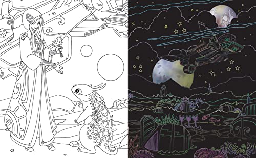 Magische Galaxien - Kritzel-Kratzel-Buch für Kinder ab 7 Jahren: 12 Kratzmotive mit tollen Farbeffekten. Mit Bambus-Stick