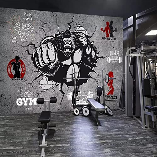Boxing Fitness Gorilla Mural Wallpaper, Fitness Bodybuilding Wall Gym Indoor Wall Murals Large Wallpaper, Tv Background Wall Room And Bedroom Wall Art Decaoration 59''W X 39.4''H #TOP22