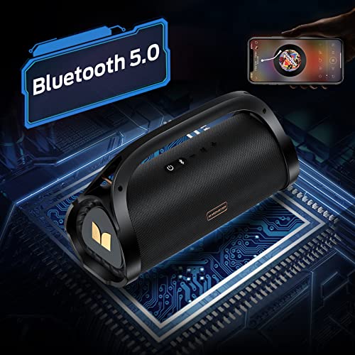 Monster Adventurer Max Portable Bluetooth Speaker, Ipx7 Waterproof Wireless Speaker With Subwoofer Rich Bass, 100W Stereo Loud Sound Speaker With 24H Playtime For Outdoor Party, Pool Beach, Gold #TOP7