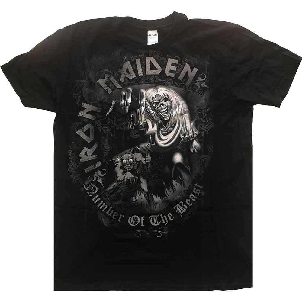 Iron Maiden Black Kids T Shirt Beware Band Logo Official Ages 5-14 Yrs Xxl