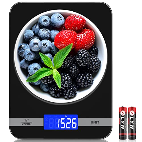 Mik-Nana Kitchen Scale, Food Scale With Large Lcd Screen, Black Waterpoof Tempered Glass, Digital Grams And Ounces For Weight Loss Baking Cooking Keto And Meal Prep #TOP16
