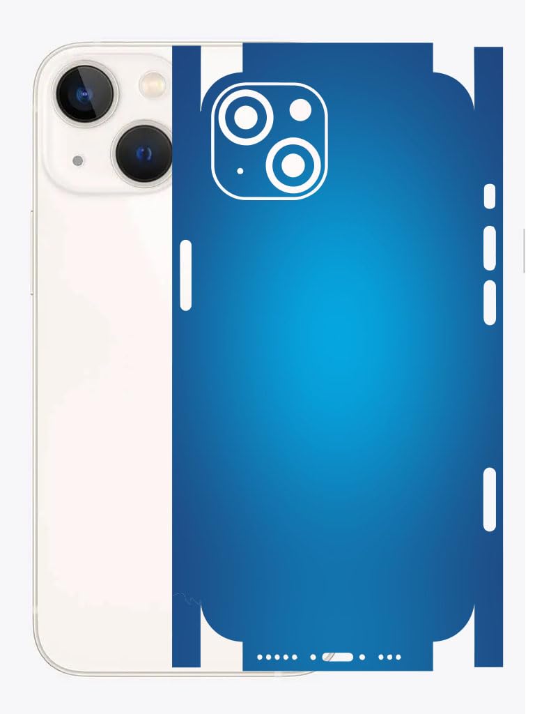 AtOdds - Compatible for iPhone 13 - Mobile Back Skin Sticker Wrap - Lamination - Rear Screen Guard Protector (Coverage - Back+Camera+Sides) (Design - Aqua Blue)-image-39