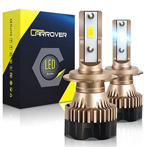 H7 LED Headlight Bulb, CAR ROVER 60W 12000Lumens Extremely Bright 6000K CSP Chips