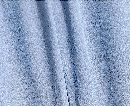 CHARTOU Women Elastic Waist Denim Jean Tencel Pants Pull On Wide Leg Jeans Baggy Palazzo Pants Lightweight4