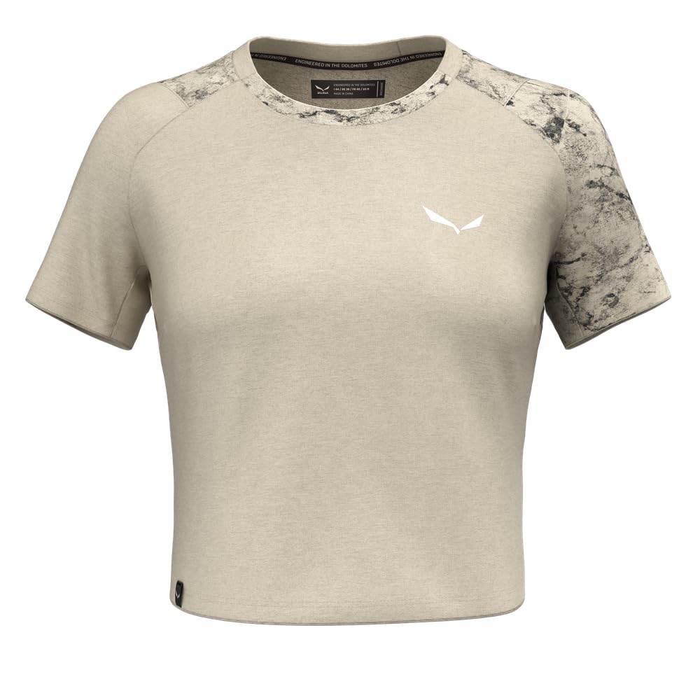 Salewa Lavaredo Hemp Cropped T-Shirt Women, Beige, XS