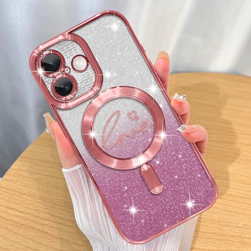 Image of ZIYE Magnetic Case Designed for iPhone 17 Glitter Case-Pink