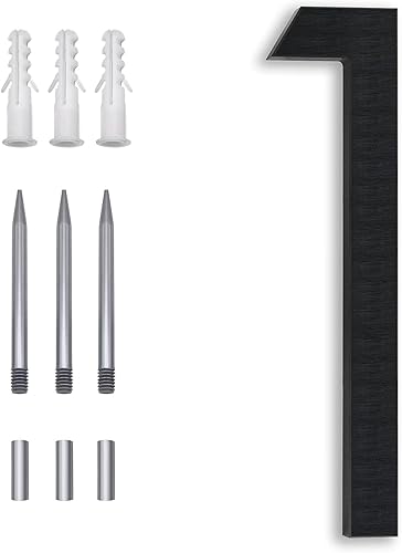 Números de casa flotantes de 8 pulgadas, números de dirección para casas, números de casa grandes de metal negro moderno para exteriores de calle,