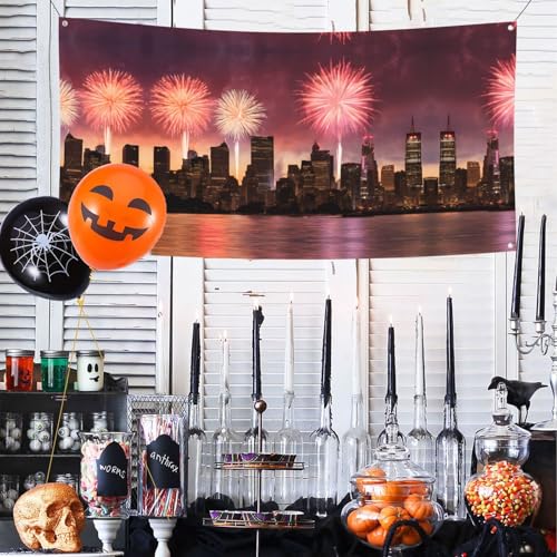MINDBBDFJ Las Vegas Sunset Print Banners And Signs For Outdoor/Indoor,Personalized Banner Customizable Parties Halloween Banner (180x90cm)2