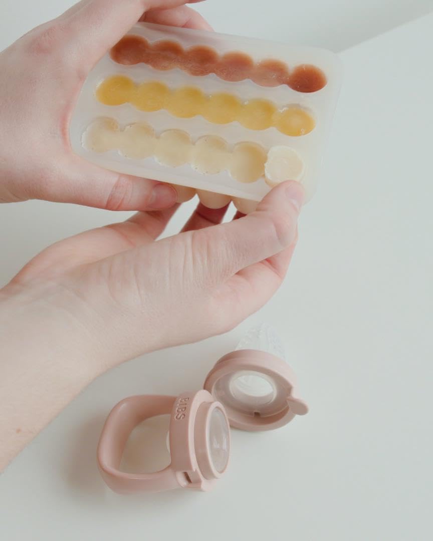 BIBS Vassoio per congelatore alimenti bambini, compatibile con distributore BIBS, anti-rovesciamento, senza BPA - Ivory